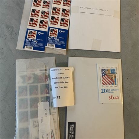US Postal Stamp Sealed Packs - Flag/Porch, Plants/Flowers 32 Cent Stamps