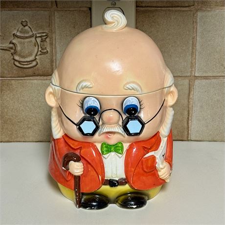 Vintage Grandpa Ceramic Cookie Jar