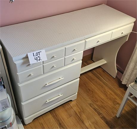 Vintage Student Desk/Dresser Wood Painted White