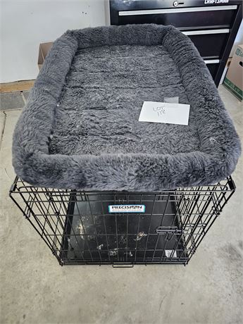 Large Dog Kennel & Dog Bed Gray