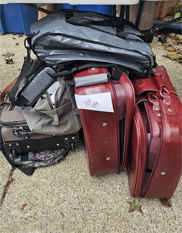 Mixed Luggage Lot- Burgandy American Tourist Luggage Set, & More