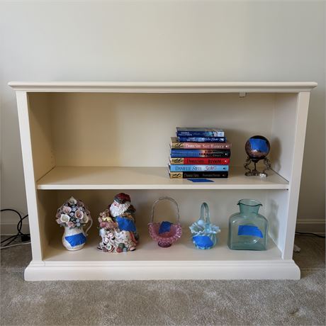 Cream Colored Wooden Bookcase - 42.75 x 13.5 x 30"T