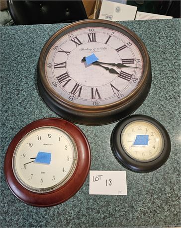 Mixed Wall Clocks - Different Sizes & Styles