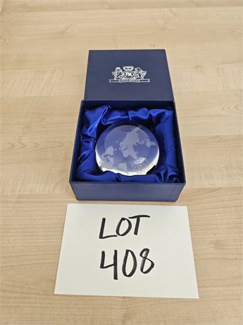 Philip Morris Crystal World Globe Paperweight