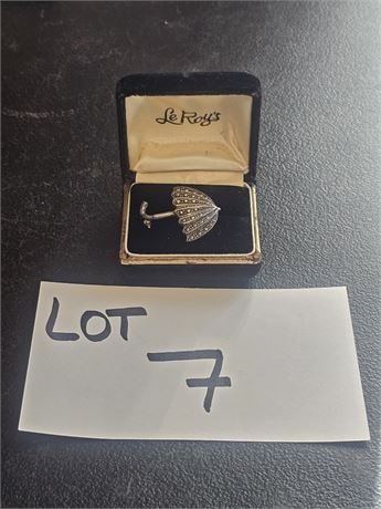 Sterling Umbrella Brooch 0.21 OZT