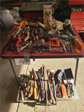 Large Tool Cleanout: Hand Drills/Files/Pliers/Chisels/Hardware & Much More