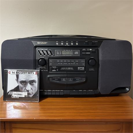 Vintage 90's Sharp Boombox 5 Disc Changer WQ-CH800