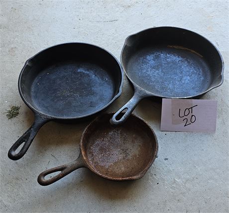 Cast Iron Pans #3 Griswold Sydney -o-, SK 8" Skillet & More