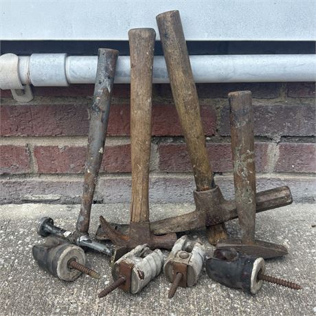 Primitive Hand Tools and Ceramic Screw in Insulators