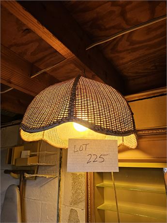 Vintage Wicker Hanging Light