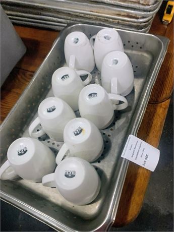Etam White Ceramic Coffee Mug Lot of 9