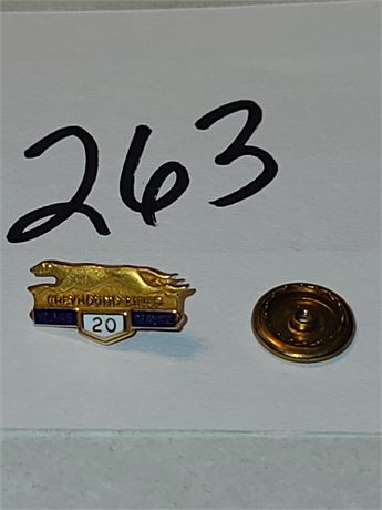 10kt Gold  20 year Greyhound Service Pin 1.5 dwt