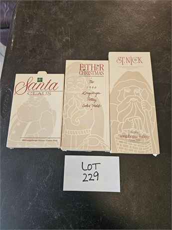 Longaberger Pottery Christmas Cookie Molds