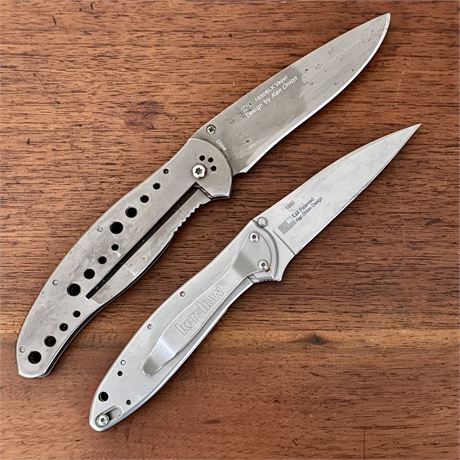 Kershaw Ken Onion 1650 Black Vapor and 1660 Leek Folding Knives