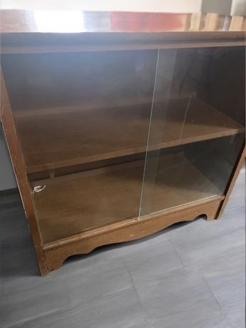 Vintage WoodBook Case With Glass Front