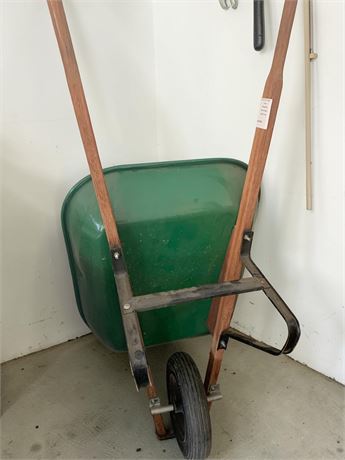 Vintage Metal & Wood Garden Wheelbarrow