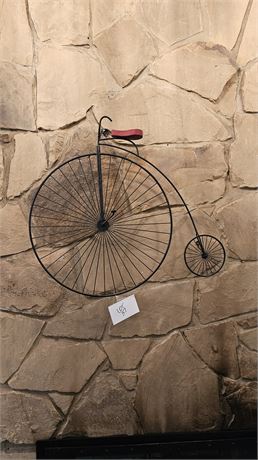 Metal Penny Farthing Bicycle Wall Sculpture