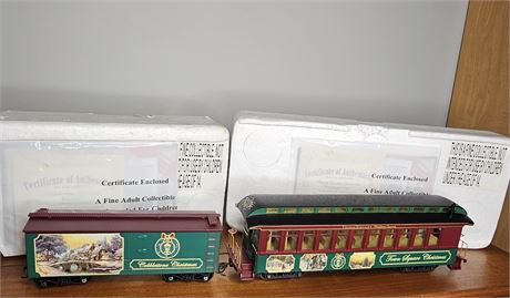 2~Train Cars~Thomas Kinkade Christmas Express Collection w/COA 2of2