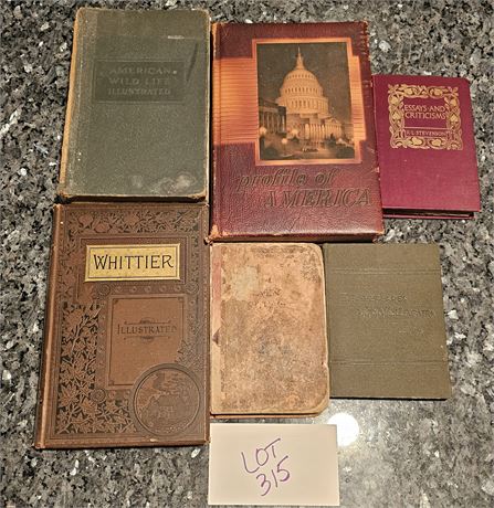 Antique Books : History / Poerty / Whittier & More