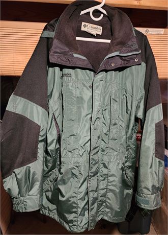 "Double Whammy" Mens XL Columbia Sportswear Black & Green Coat