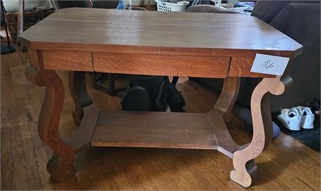 SOLID WOOD ANTIQUE LIBRARY TABLE