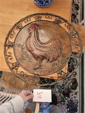 Large Metal Rooster Wall Decor