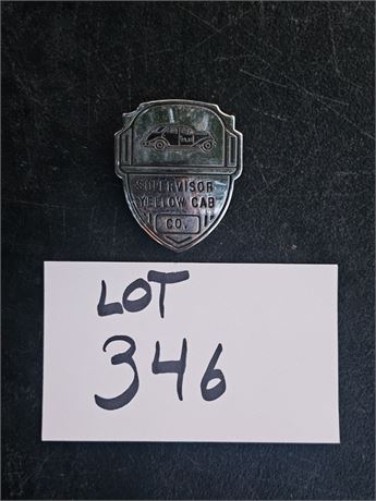 Vintage Supervisor Yellow Cab Co Badge