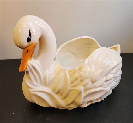 Vintage Hull USA Pottery Swan Planter