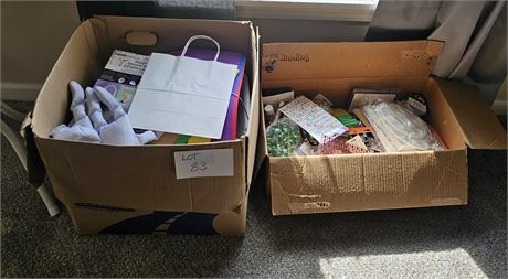 Two Boxes of Mixed Crafting Supplies