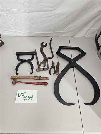 Antique Ice Tongs / Tools & More