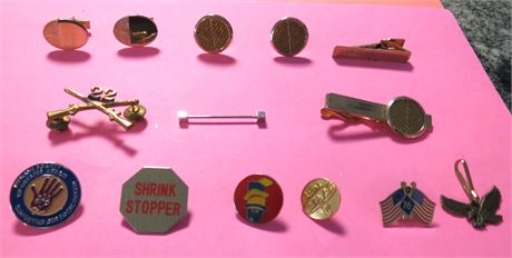 Cuff Links, Tie Bars, Pins