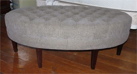 Oval Tufted Upholstered Ottoman