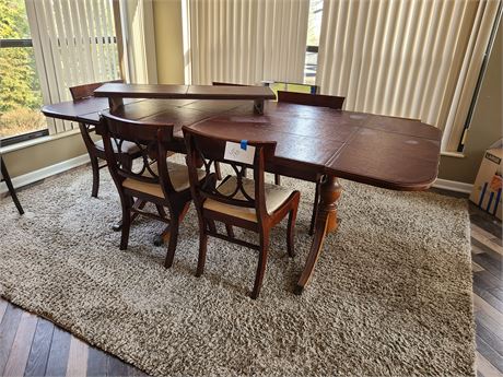 Mahogany Tell City Dining Set & Chairs with Leaf's & Protective Pads