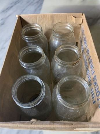 Golden Harvest Glass Mason Jar Set of 6 (No Lids)