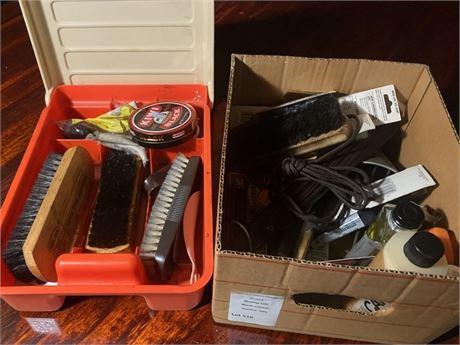 Shoe Polish Kit, Household Cleaner & Brush Lot