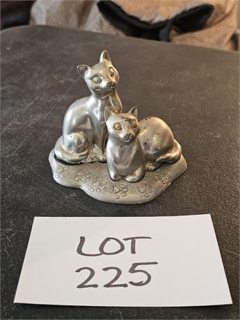 Lenox Kirk Stieff Pewter Cat Salt & Pepper Set W/ Base