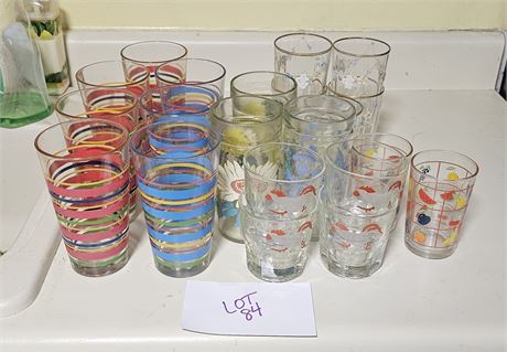 Fiesta Beverage Glasses & Vintage Mixed Juice Glasses