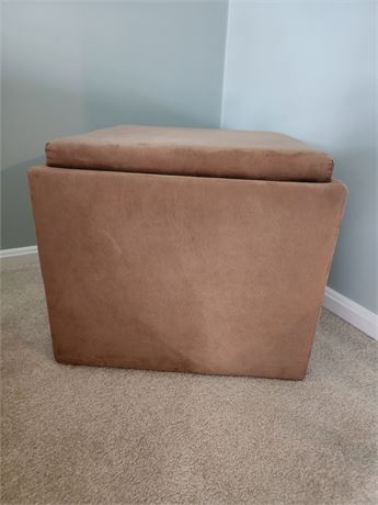 Light Brown Microfiber Foot Stool/Storage Table 1 of 2