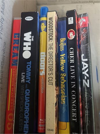 Music DVD Lot - Jay-Z, Cher, The Beatles, Woodstock, The Who & More