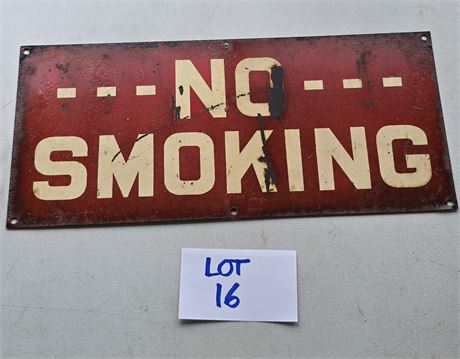 Vintage Metal No Smoking Sign