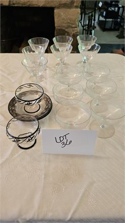 Fostoria? Diamond Cut Wine Glasses, Tiffin Champagne Stemware & More