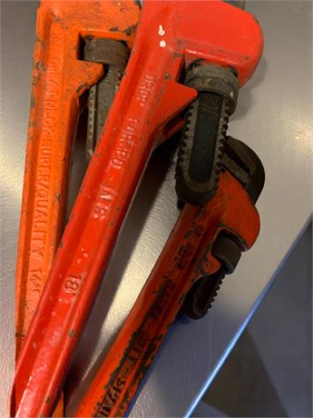 3 Piece Pipe Wrench Set - 10", 14", 18"