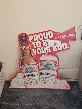 Metal Budweiser Advertising Sign