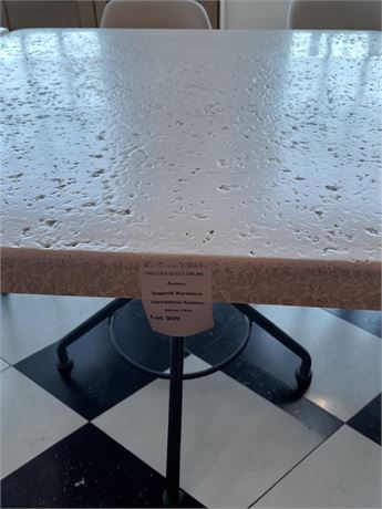 Textured Formica Terrazzo-Style Square Dining Table
