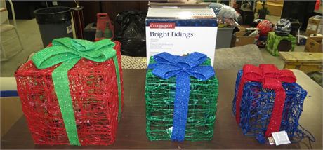 Bright Tidings Lighted Gift Boxes