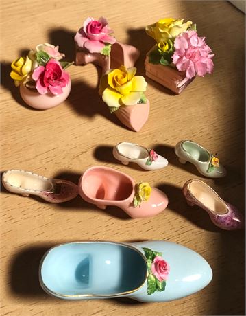 Vintage Porcelain Miniature Shoe Figurines