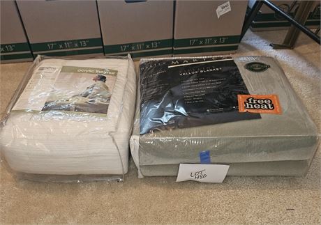 Acrylic Thermal Queen Blanket / Green Vellux Full-Queen Blanket