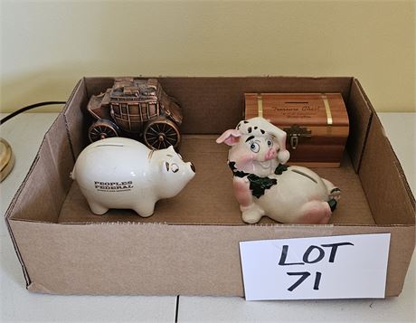 Vintage Piggy Banks, Peoples Federal Old Phoenix & More