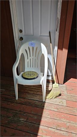 Standard Size Plastic Chair & Outdoor Lehman's Thermometer