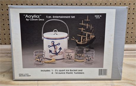 Anchors Away Ice Bucket & Tumblers
